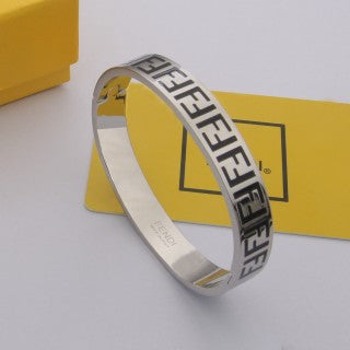 FENDI FF Pattern Signature Cuff Bracelet