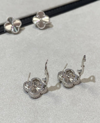 Van Cleef & Arpels Color-Block Iridescent Clover Earrings