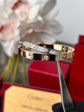 Cartier Love Entrelacé Pavé Crossover Bracelet