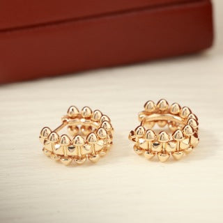 Cartier Roselle Beaded Hoop Earrings