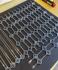 Van Cleef & Arpels Alhambra 5-motif bracelet in white gold and pietersite